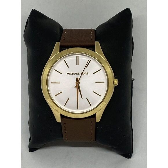 Michael Kors Runway MK4295 Women's Brown Leather Analog Dial Quartz Watch Y201 - Picture 3 of 12